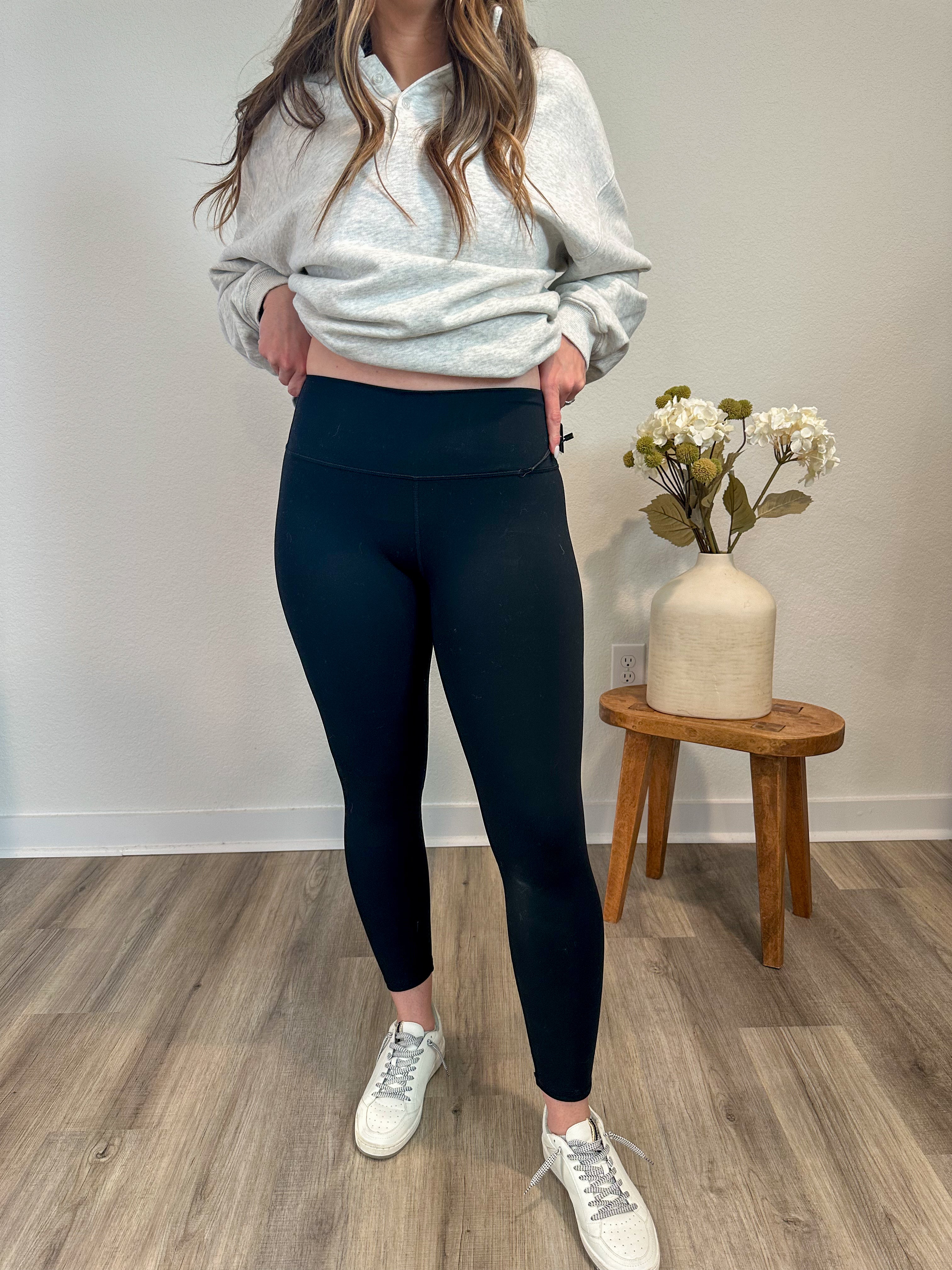 High Waisted Crossover Flare Leggings in Black – The White Pear